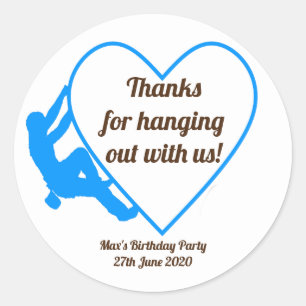 Rock Climbing Geburtstagsparty Runder Aufkleber