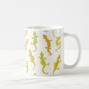 Rock Climbing Geckos auf gelb - nahtlos Muster. Kaffeetasse