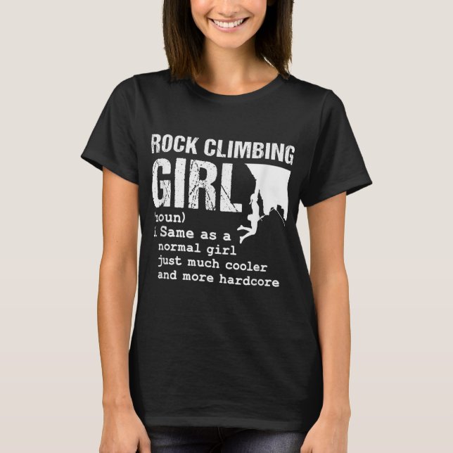 Rock Climbing Girl Definition Bergkletter T-Shirt (Vorderseite)