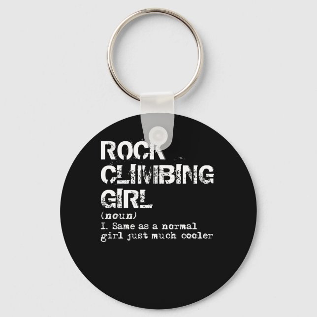 Rock Climbing Girl Definition Funny Schlüsselanhänger (Vorderseite)