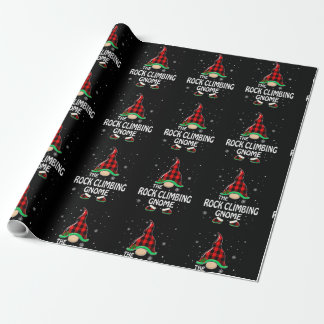 Rock Climbing Gnome Buffalo Plaid Matching Family Geschenkpapier