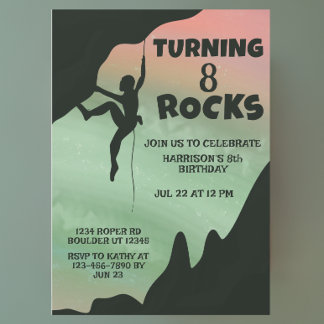 Rock Climbing Gym Abenteuer Geburtstag Einladung