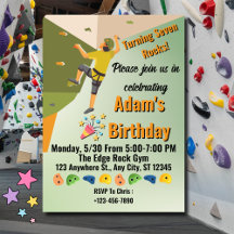 Rock Climbing Gym Adventure Birthday Invitation