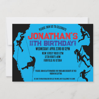 Rock Climbing Gym Geburtstag Einladung