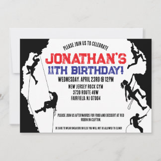 Rock Climbing Gym Geburtstag Einladung