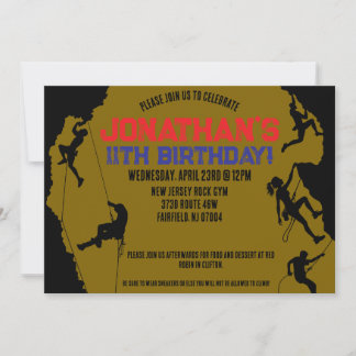 Rock Climbing Gym Geburtstag Einladung