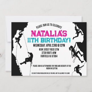 Rock Climbing Gym Geburtstag Einladung