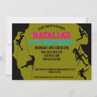 Rock Climbing Gym Geburtstag Einladung