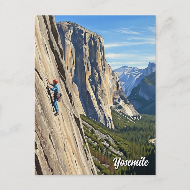 Rock Climbing im Yosemite Nationalpark Postkarte (Vorderseite)