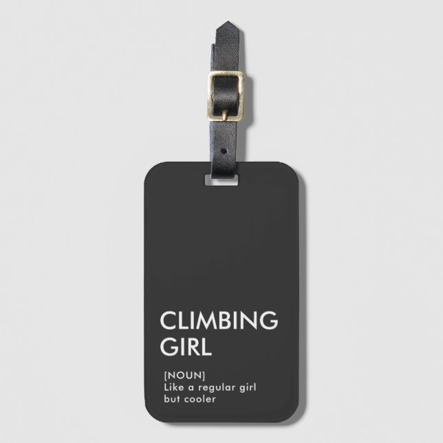 Rock Climbing Mädchen trendige Geschenk für sie Gepäckanhänger (Vorderseite Vertikal)