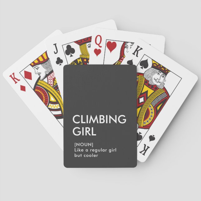 Rock Climbing Mädchen trendige Geschenk für sie Spielkarten (Rückseite)