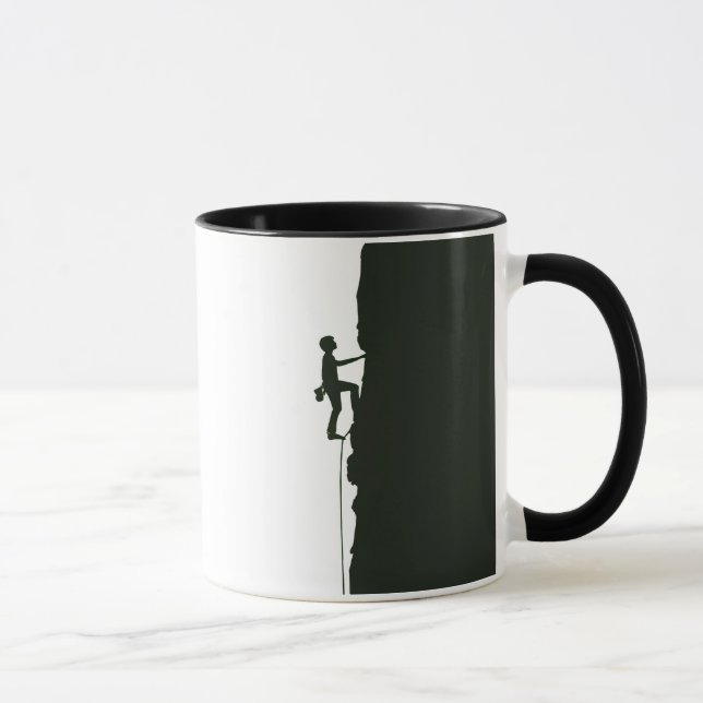 Rock Climbing Mountain Climber Silhouette Tasse (Rechts)