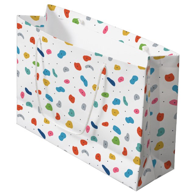 Rock Climbing Niedliche Kinder farbenfroh Große Geschenktüte (Vorderseite Schrägansicht)