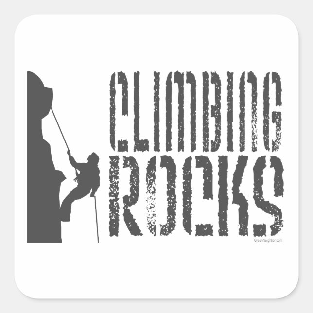 Rock Climbing Quadratischer Aufkleber (Vorderseite)