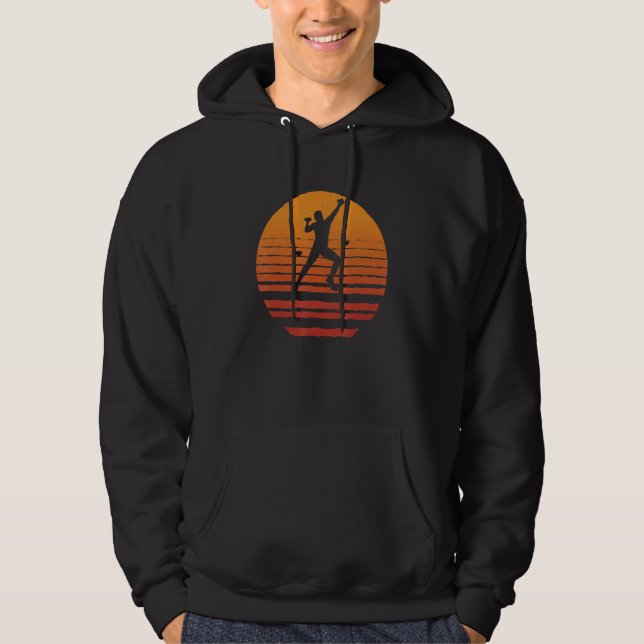 Rock Climbing Retro Mountain Climber Hoodie (Vorderseite)