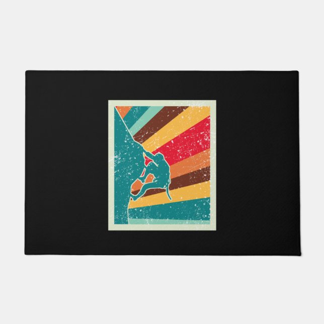 Rock Climbing Retro Vintag Fußmatte (Vorderseite)