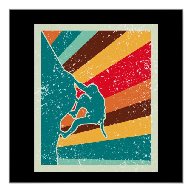 Rock Climbing Retro Vintag Poster (Vorderseite)