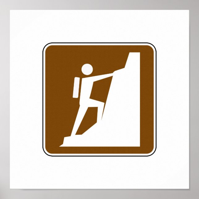 Rock Climbing Road Sign Poster (Vorne)