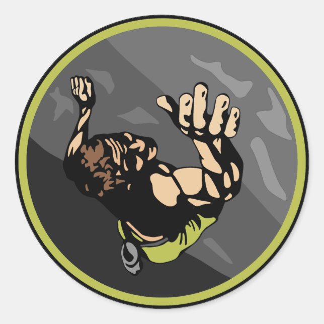 Rock Climbing Runder Aufkleber (Vorderseite)