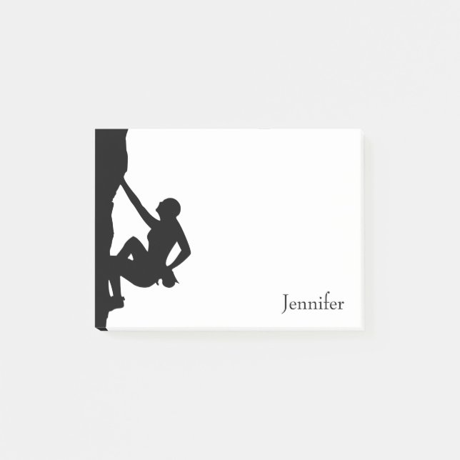 Rock Climbing Silhouette Post-it Klebezettel (Vorderseite)