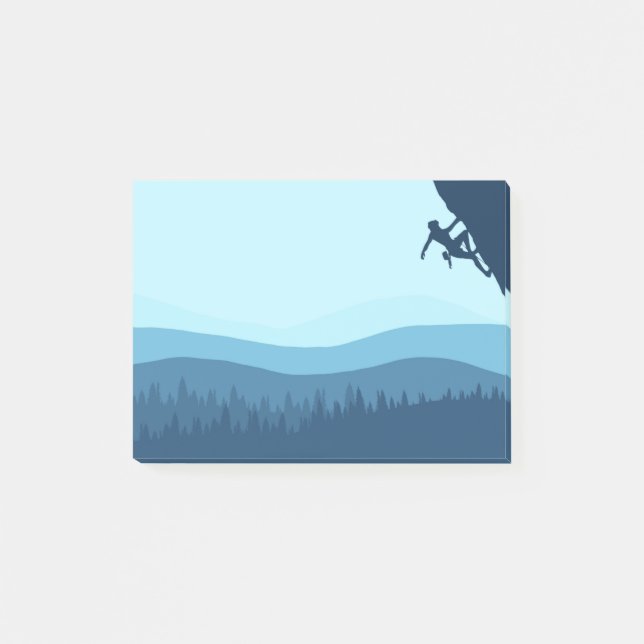 Rock Climbing Silhouette Post-it Klebezettel (Vorderseite)