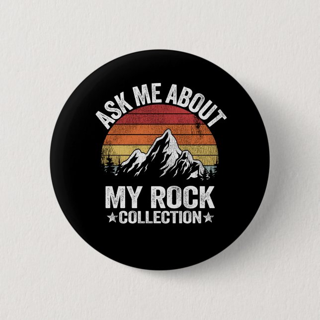 Rock Collection Collector Retro Geologin Button (Vorderseite)