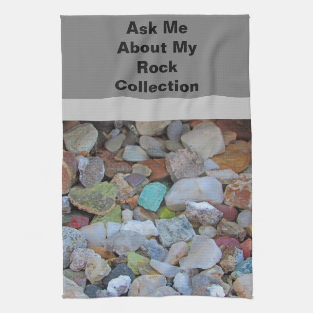 Rock Collection Natur Rockhound Farbenfrohe Steine Geschirrtuch (Vertikal)