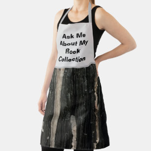 Rock Collector Humorer, Schwarz-weißer Stein Schürze
