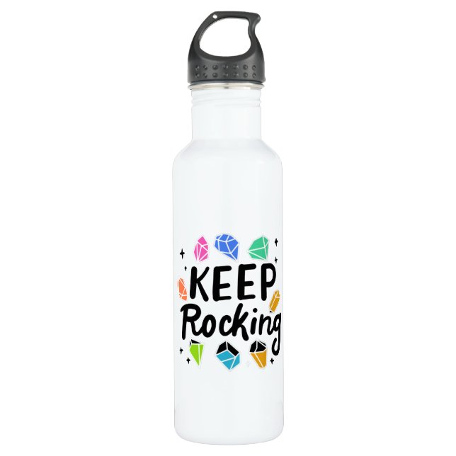 Rock Collector - Keep Rocking Edelstahlflasche (Vorderseite)