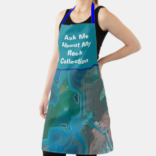 Rock Collector Spaß Blue Green Marble Stone Schürze