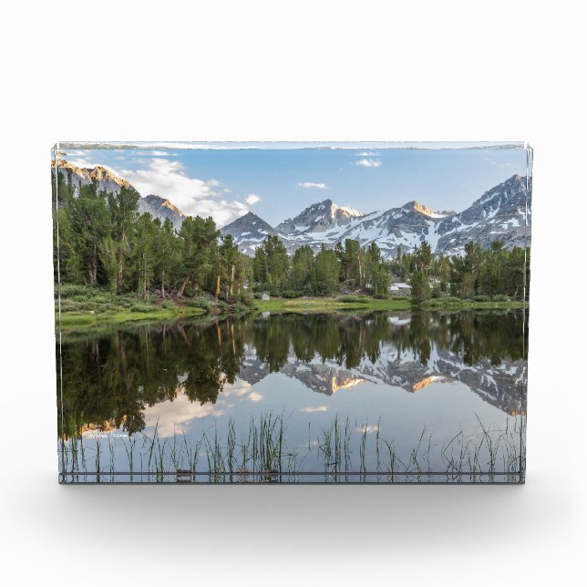 Rock- Creekschlucht-Sierra Berge u. Reflexion Fotoblock (Vorderseite)