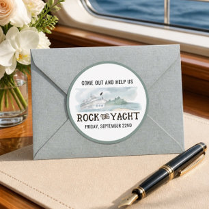Rock das Yacht Runder Aufkleber