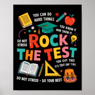 Rock den Test Lustiger Prüfungstag Lehrer Schüler Poster