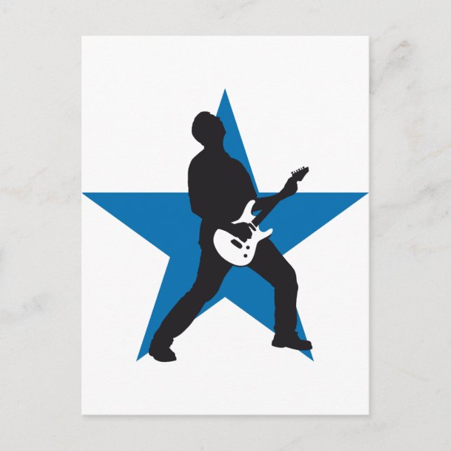 Rock-E-Gitarrist Postkarte (Vorderseite)