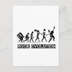 Rock Evolution lustiges Design Postkarte