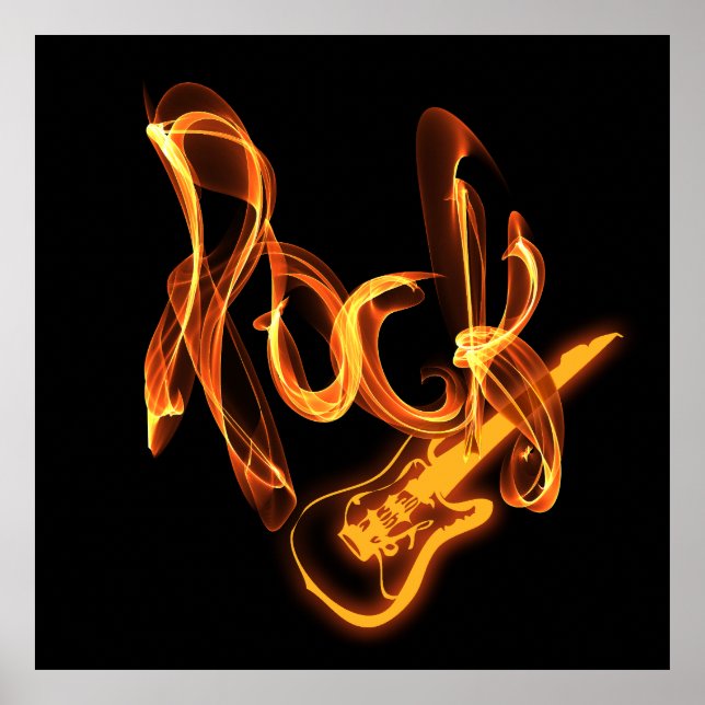 Rock-fire-Schild Poster (Vorne)
