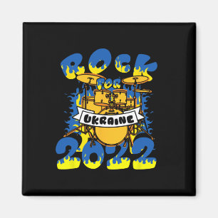 Rock For Ukraine Schlagzeug Instrument Ukraine-Fla Magnet