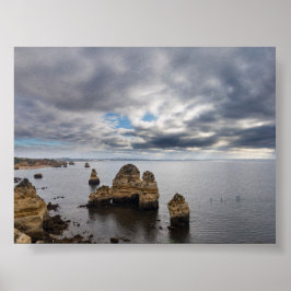 Rock formations in Algarve Poster