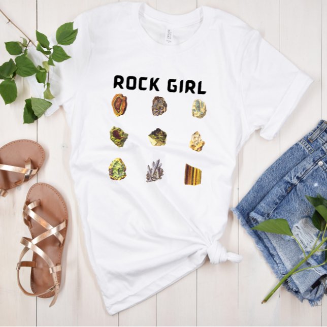 Rock Girl Funny Vintag Rock & Crystal T-Shirt (Von Creator hochgeladen)