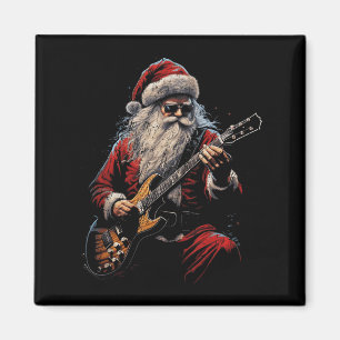 Rock-Gitarre Santa Claus spielt Gitarre - Lustiger Magnet