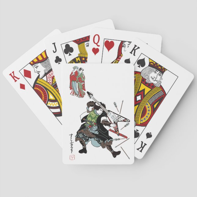 Rock-Gitarren-Samurai-Spielkarten Spielkarten (Rückseite)