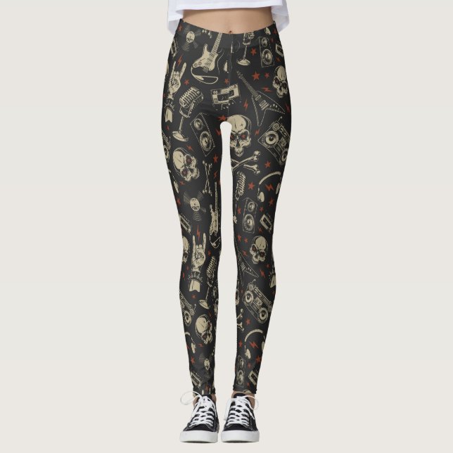 Rock/Grunge/Punk/Metallmusik Leggings (Vorderseite)
