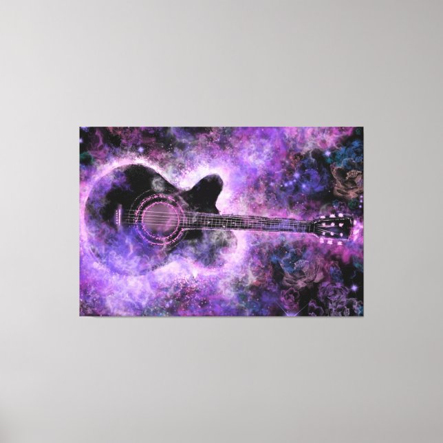Rock Guitar Canvas Lila Mauerwerk Leinwanddruck (Vorderseite)