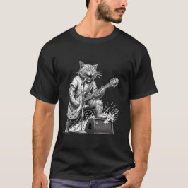 Rock Guitar Cat T-Shirt for Men – Funny Cat Music