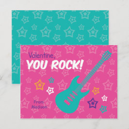 Rock Guitar Class Valentines Feiertagspostkarte