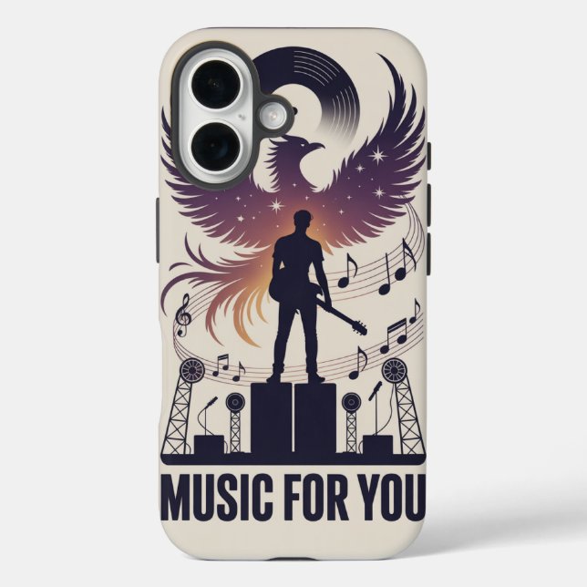 Rock Guitar Phoenix Rising iPhone Case (Rückseite)