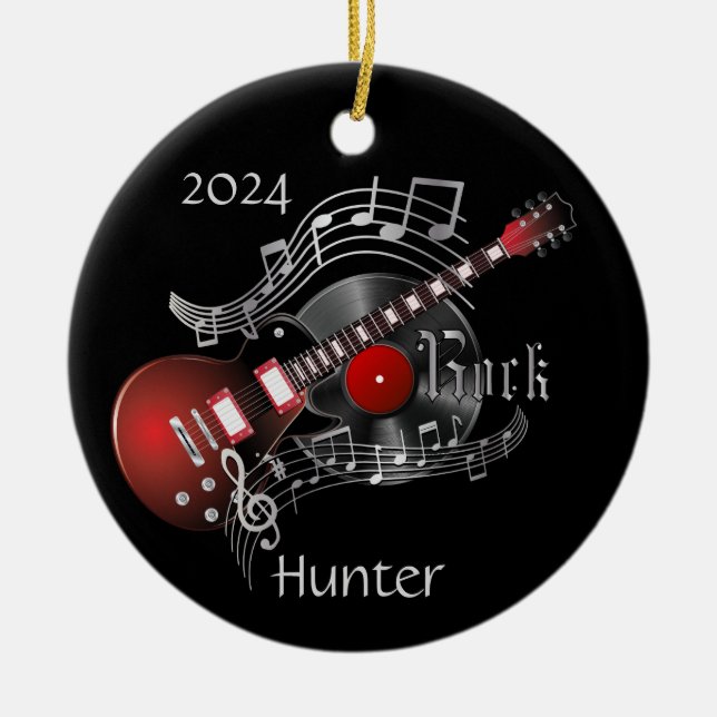 Rock Guitar 🎸- Red Keramik Ornament (Vorne)