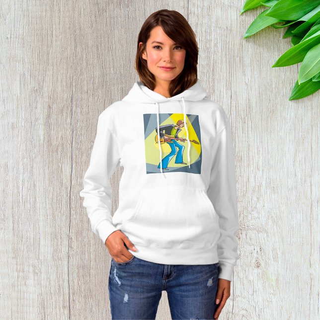 Rock Guitarist 70s Style Musician Hoodie (Von Creator hochgeladen)