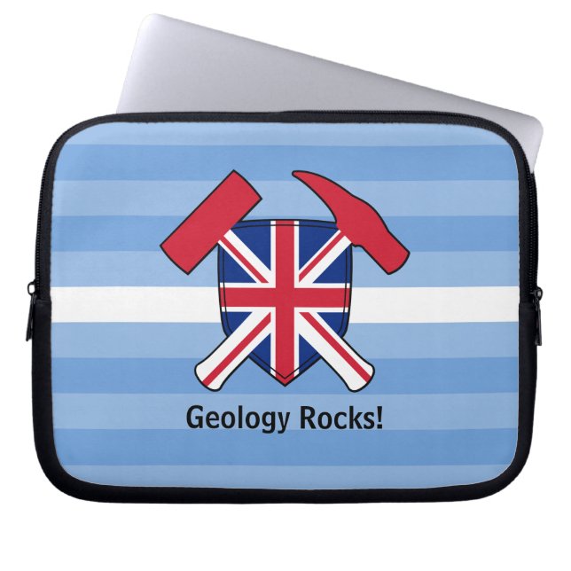 Rock-Hammer-Logo des Geologen mit Gewerkschaft Laptopschutzhülle (Vorderseite)