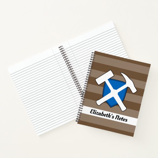 Rock Hammer und das Logo der schottischen Flagge d Notizbuch (Innenseite)
